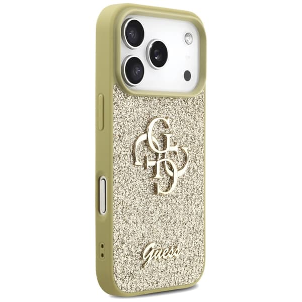 Guess Fixed Glitter Big 4G-skal till iPhone 17 Pro – guld