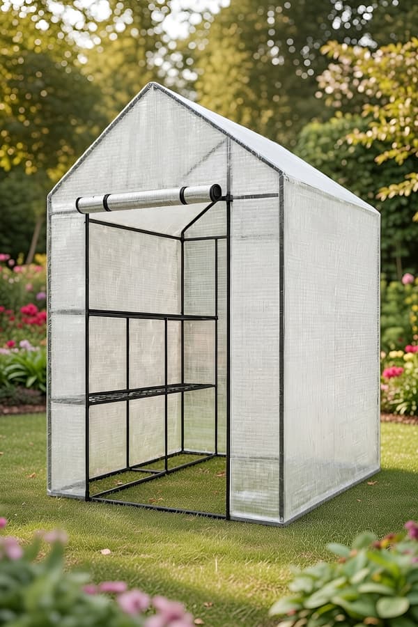 AWTOOLS TRÄDGÅRDSVÄXTHUS VIT 143x143x195cm