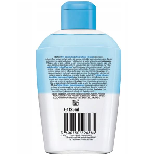 Mixa Hydratation to-faset makeupfjerner væske optimal tolerance 125ml