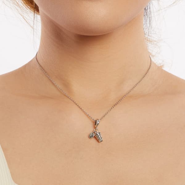 Silver kaffekopp berlock 925 silverarmband hänge