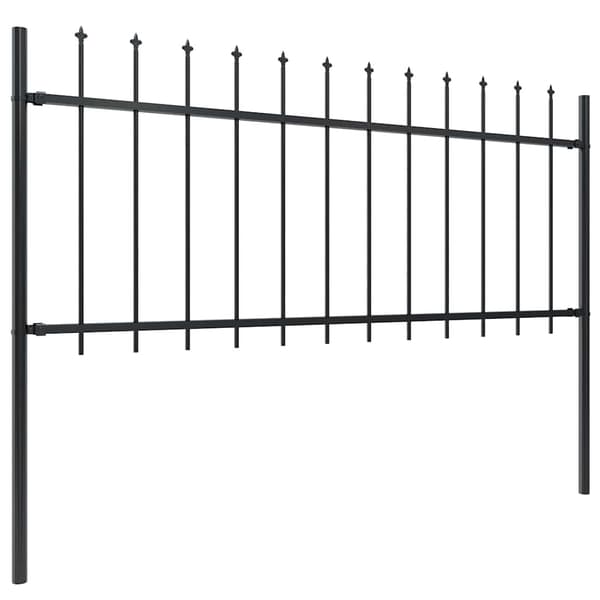 vidaXL havehegn med spyd, stål, 181x80 cm, sort