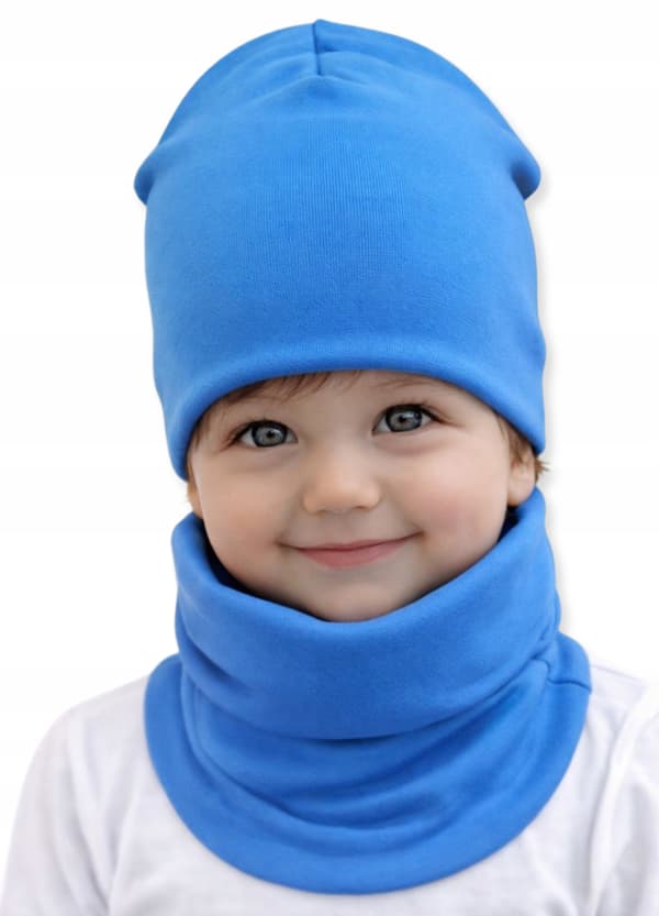 Set MÖSSA + HALSDUK 74-80-86 babyset 40/44 VÅRBLÅ