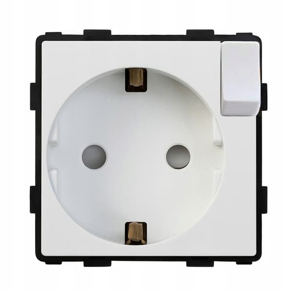 230V hvid indsatsstikkontakt med afbryder RTX SH