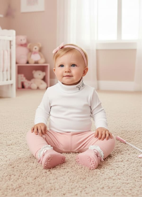 Baby sweatshirt 80 bomuld hvid med tryk