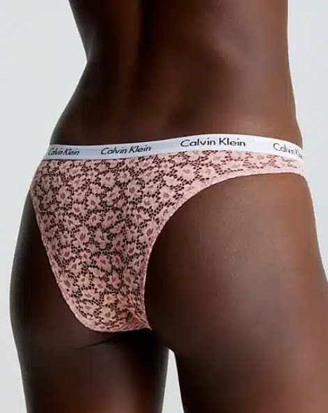 Calvin Klein damunderkläder med spetsutskärning röda rosa XS