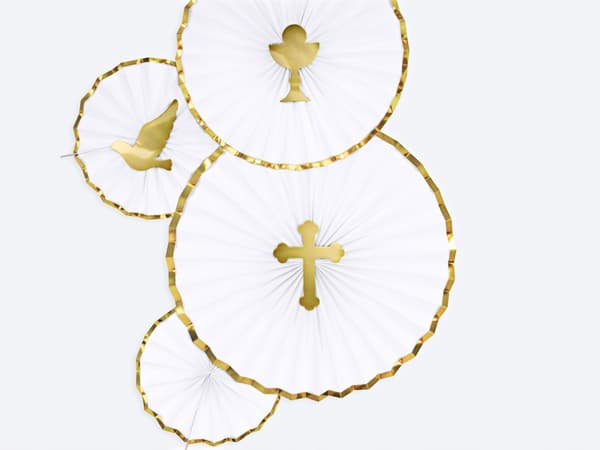 Første hellige kommunion kagetopper, guld, 6 stk.