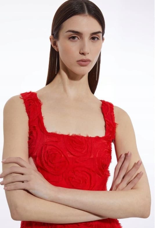KAREN MILLEN RÖD BLOMMIG MINIKLÄNNING 40 B_A