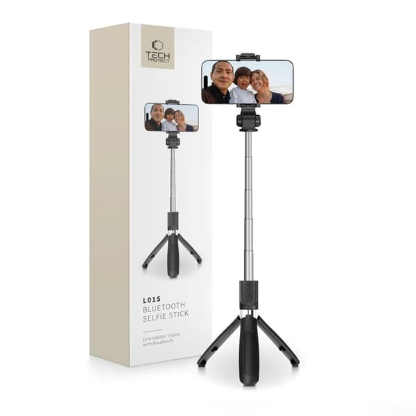 TECH-PROTECT L01S BLUETOOTH SELFIE STICK STATIV SORT