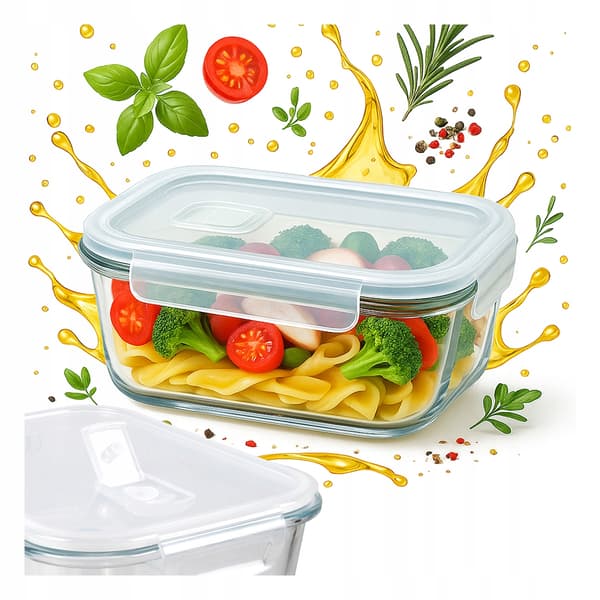 Matlåda 1040 ml Glasbehållare Lufttät Matlunch