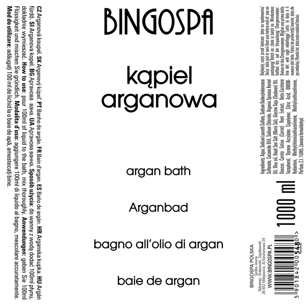 BINGOSPA arganbad 1000 ml