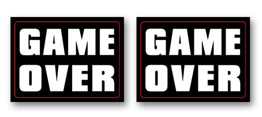 Game Over -kenkätarrat, 2 kpl, 1 pakkaus