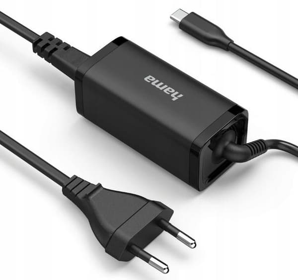 Laptopstrømforsyning HAMA USB-C PD 5-20V/65W Sort