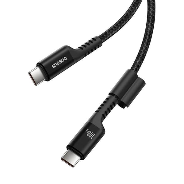 Baseus Fish-Eye 100W USB-C - USB-C -kaapeli, 1m (musta)