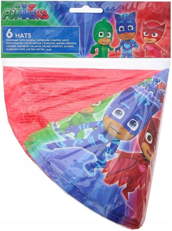 "PJ Masks" paperihatut, 6 kpl.