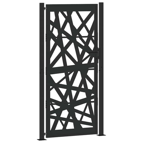 vidaXL havelåge sort 105x205 cm stål lysstruktur