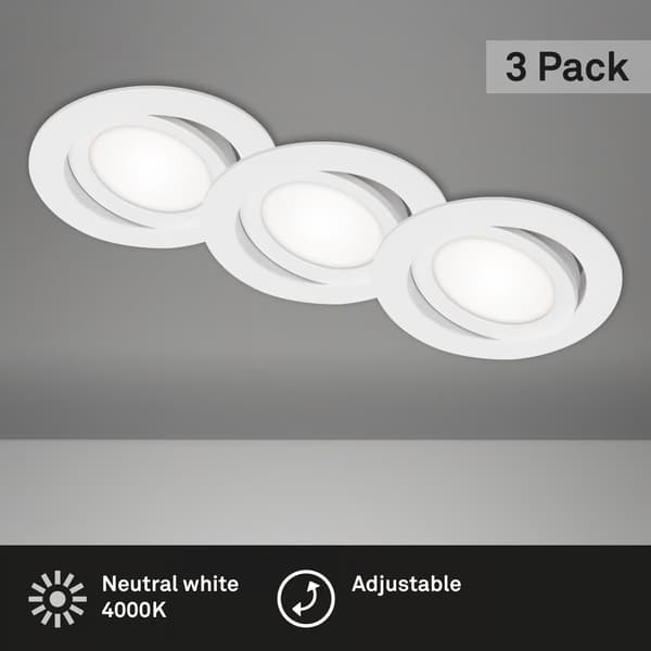 Indbyggede LED-spotlights sæt 3x7W neutral farve roterende hvid downlight