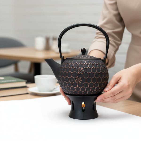 Støbejernskedel 1,8L teinfuser + varmer + gaffel
