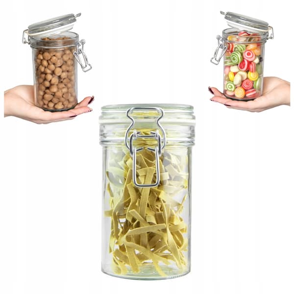 Hermetisk glasburk med glaslock 500ml