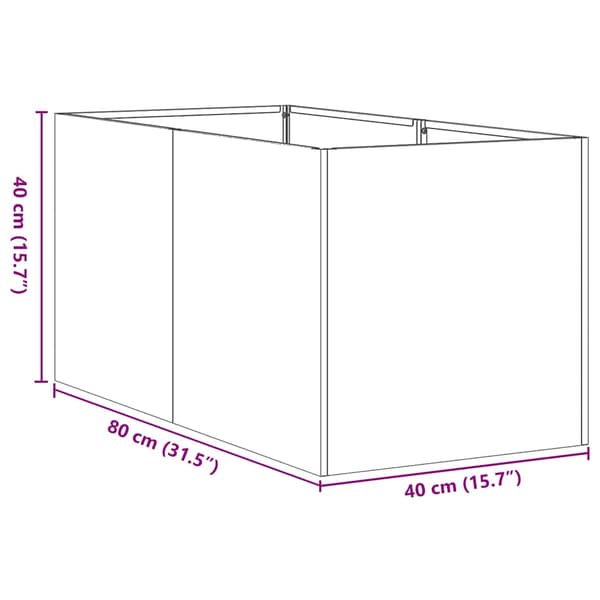 vidaXL urtepotte sort 40x80x40 cm koldvalset stål