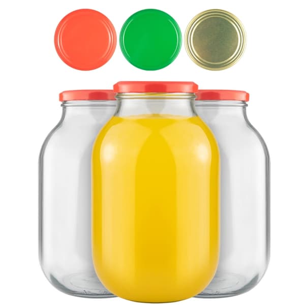 6X GLAS 3L KONSERVERINGSLIKØR + LÅG fi100