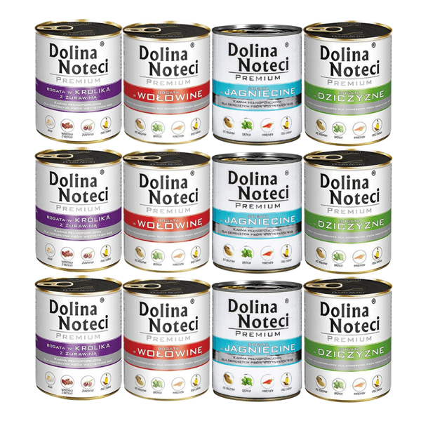 Dolina Noteci Premium vådfoder til hunde med blanding af smagsvarianter 12x800g
