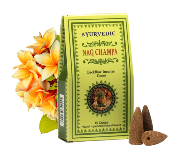 Ayurvedisk konformad backflow rökelse Nag Champa