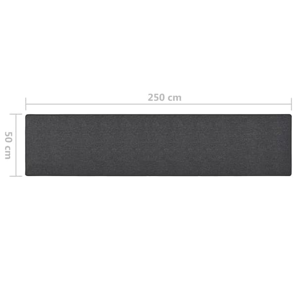 vidaXL tæppe, antracit, 50x250 cm