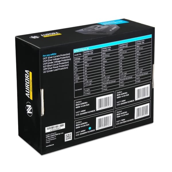 IBOX AURORA 500W strømforsyning, 14 cm blæser, hvid