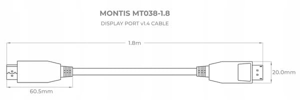 DISPLAYPORT-KAAPELI DISPLAYPORT DP 1.4 8K 4K DSC