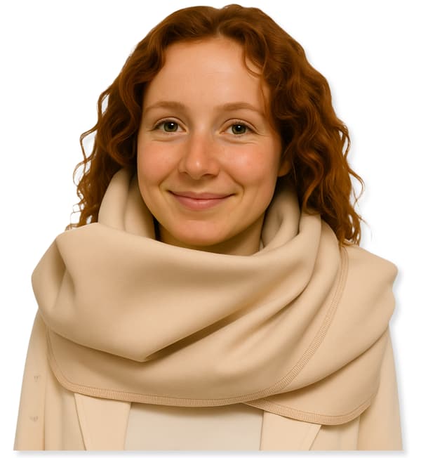 Damvinterhalsduk, varm halsduk, stor, 100 % bomull, höst/vinter, BEIGE