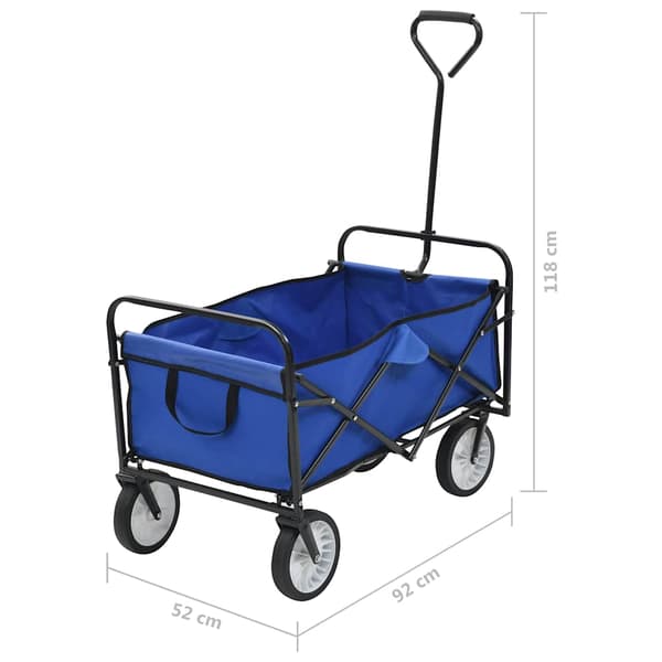 vidaXL foldbar handlevogn stål blå