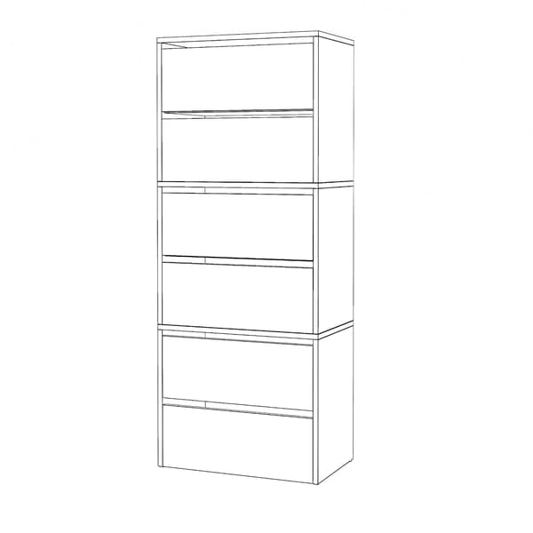 Højt sort skoskab 150 cm - moderne
