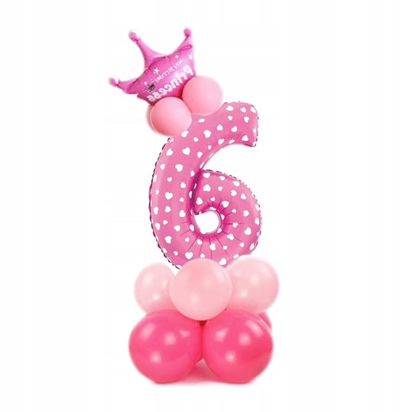 Set med rosa ballonger nummer 6, 1 set