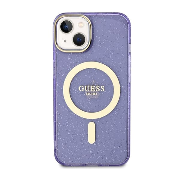 Guess Glitter Gold MagSafe - iPhone 14 Plus cover (lilla)