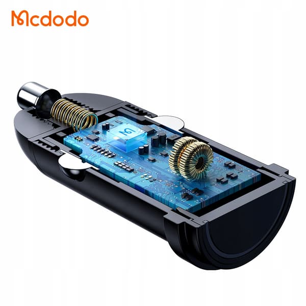MCDODO HURTIG BILOPLADER TIL USB-C TELEFON LED + LIGHTNING-KABEL