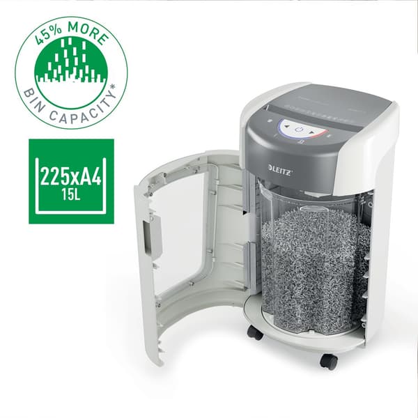 Leitz IQ Optimax 225 P5 makulator, 6 ark, 15 l, hvid