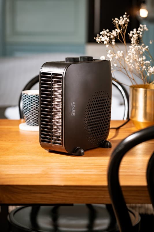 SVART VÄRMEFLÄKT 2000W AD 7725B - DE-AD7725B