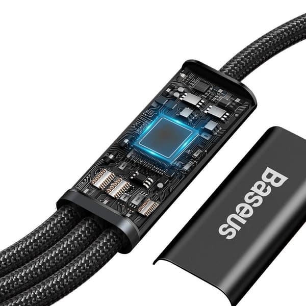 Baseus Rapid Series 3-i-1 USB-kabel, micro USB / Lightning / USB-C, 20W, 1,5m (sort)