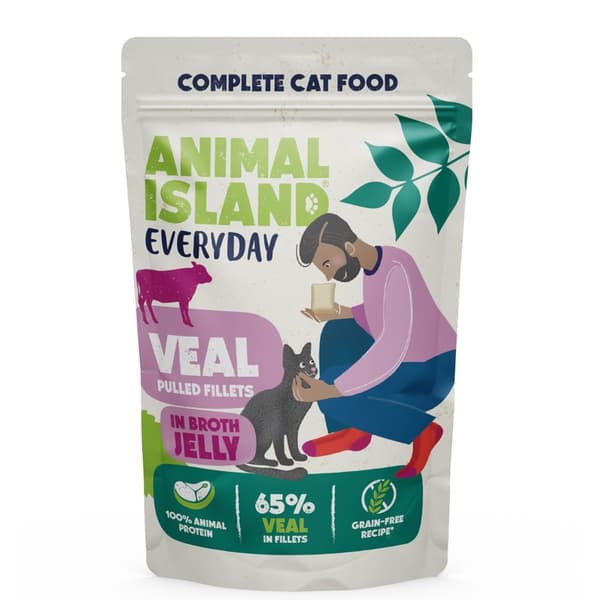 Animal Island NEW JELLY vådfoder til katte til fjerkræ med lever