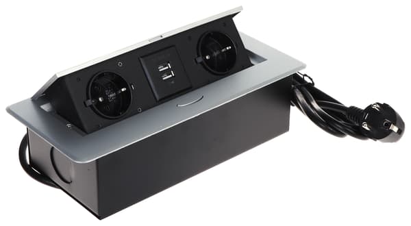 Møbelstrømskinne FPS-2S2U/kabel (2 stikkontakter + 2 USB)
