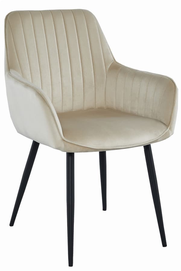 SOLDEN stol - beige velour / sorte ben x 2