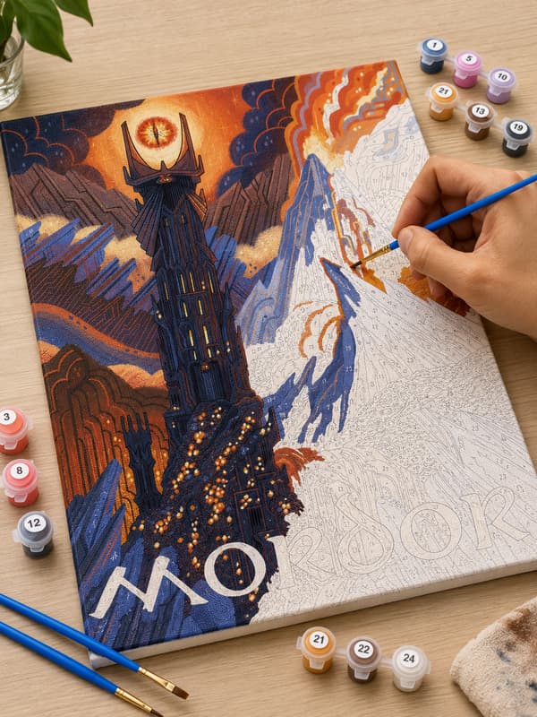 Målning med siffror Tavla Mordor Sagan om ringen 40x50 cm