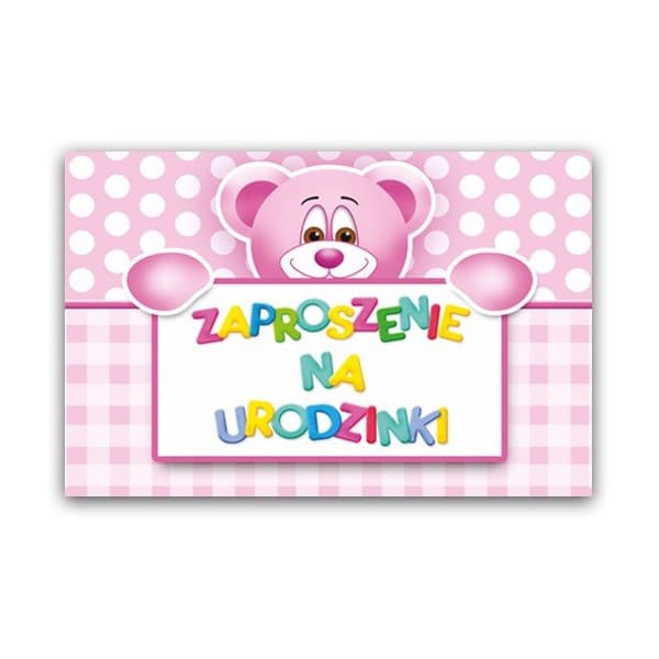 Födelsedagsinbjudan, rosa, 1 st.