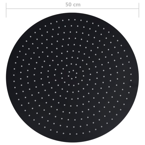vidaXL Teräksinen suihkupää 50 cm pyöreä musta