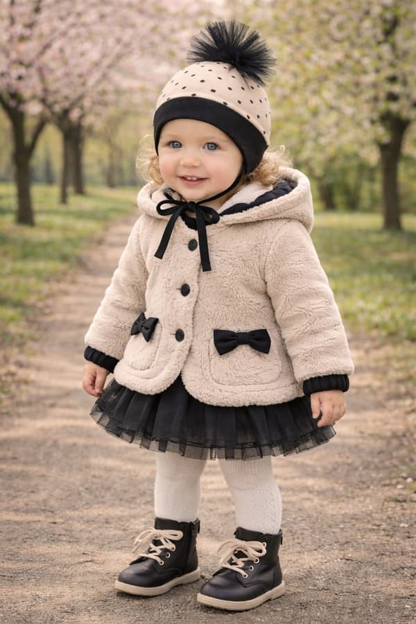 Pigerhue 36-38 Muslin + Bomuld BINDEPOMPON Forår Sommer BEIGE