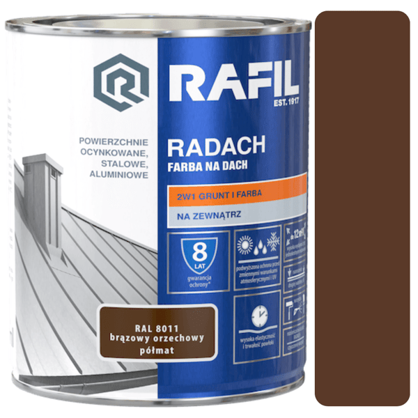 RADACH POLYVINYL-AKRYLFÄRG FÖR VALNÖTSTAK 8011 5L SEMI-MATT