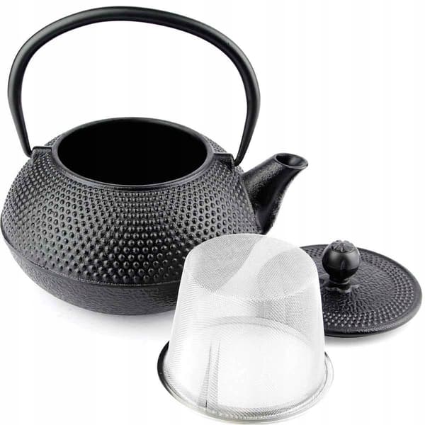 Støbejernskedel 0,8L teinfuser + 2 kopper støbejernsbase