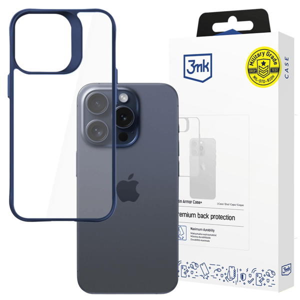 Apple iPhone 15 Pro - 3mk Satin Armor-skal+ Blå