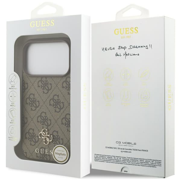 Guess 4G Small Classic Logo MagSafe-etui til iPhone 17 Pro brystplade