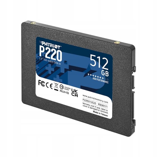 Patriot P220 512GB SATA III 2,5" SSD til pc/bærbar